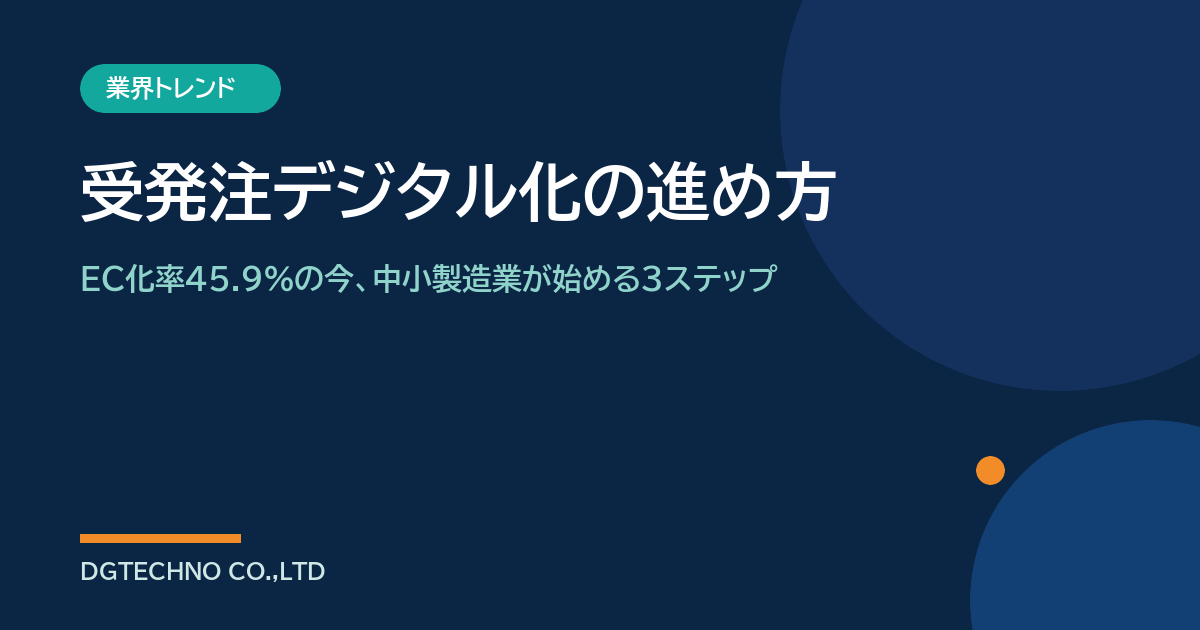 受発注デジタル化の進め方｜EC化率45.9%の今、中小製造業が始める3ステップ